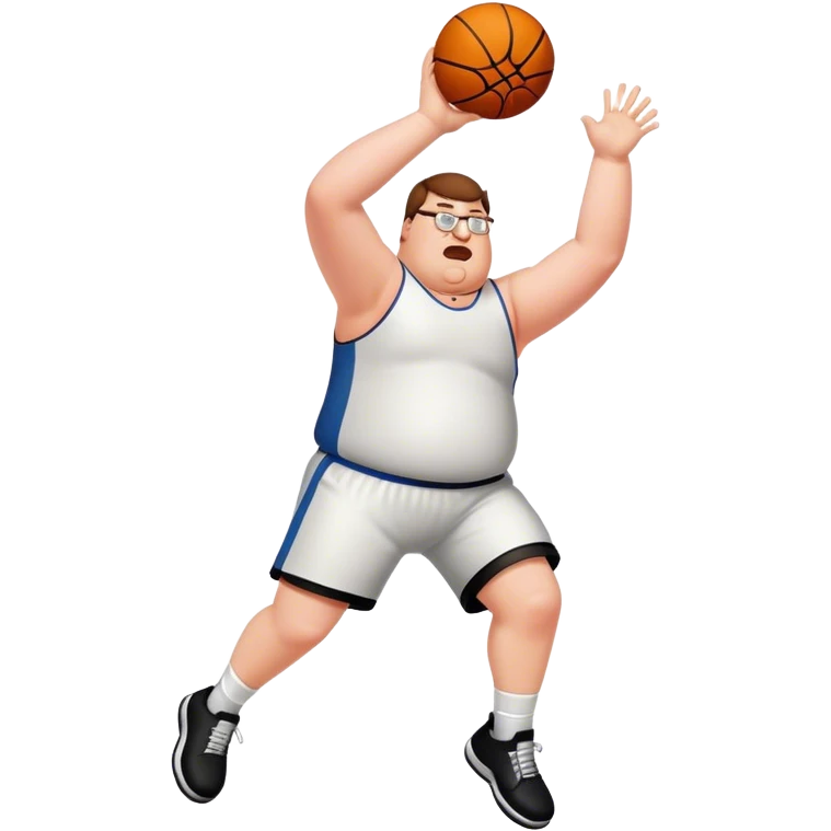Peter griffin shooting a basketball while falling backwards  emoji