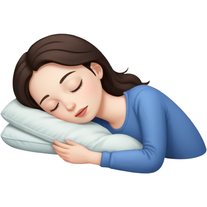Brunette girl sleeping emoji
