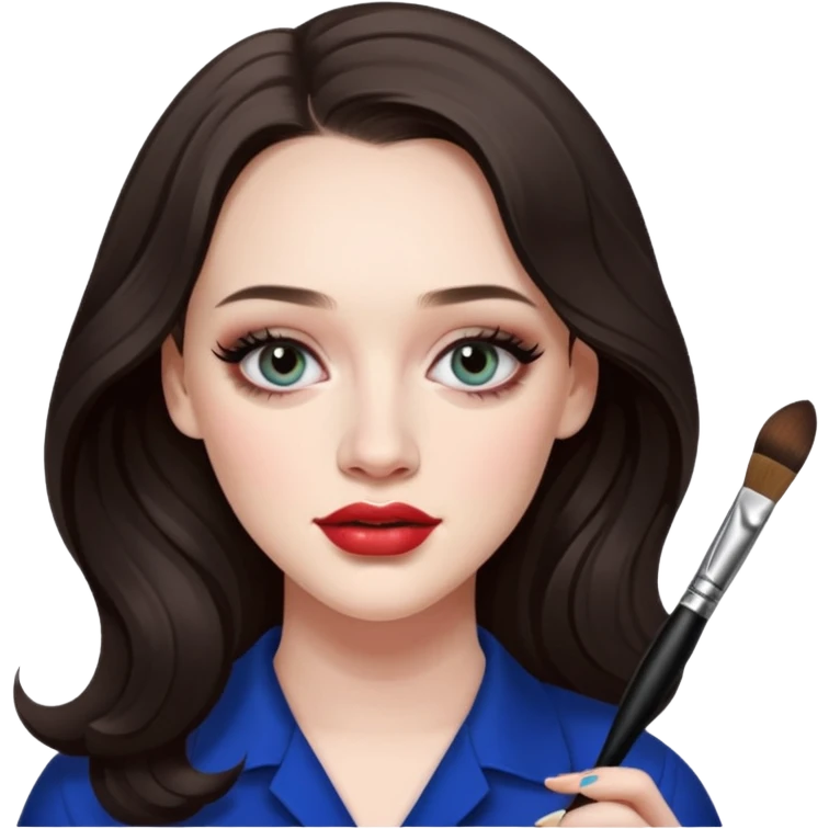 Kat Dennings doing make up emoji