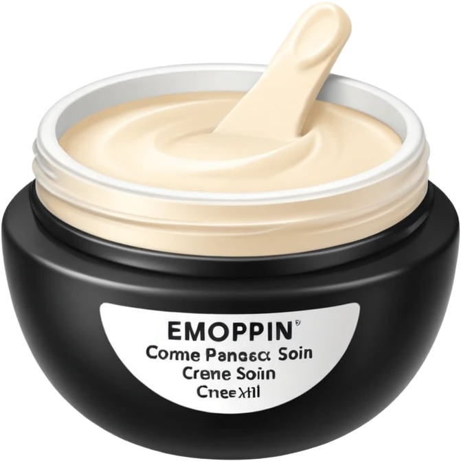 crème soin avec ecriture emoji