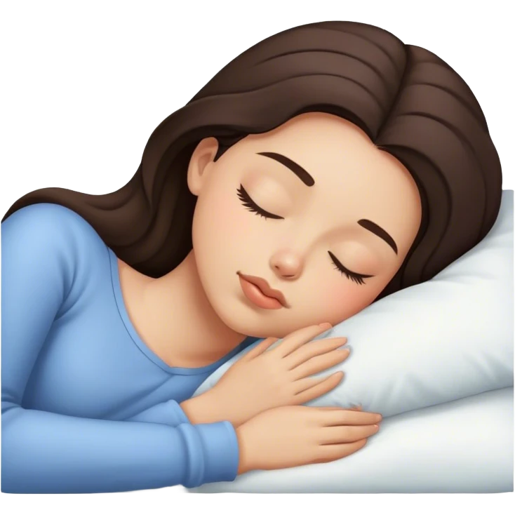 Brunette girl sleepin emoji