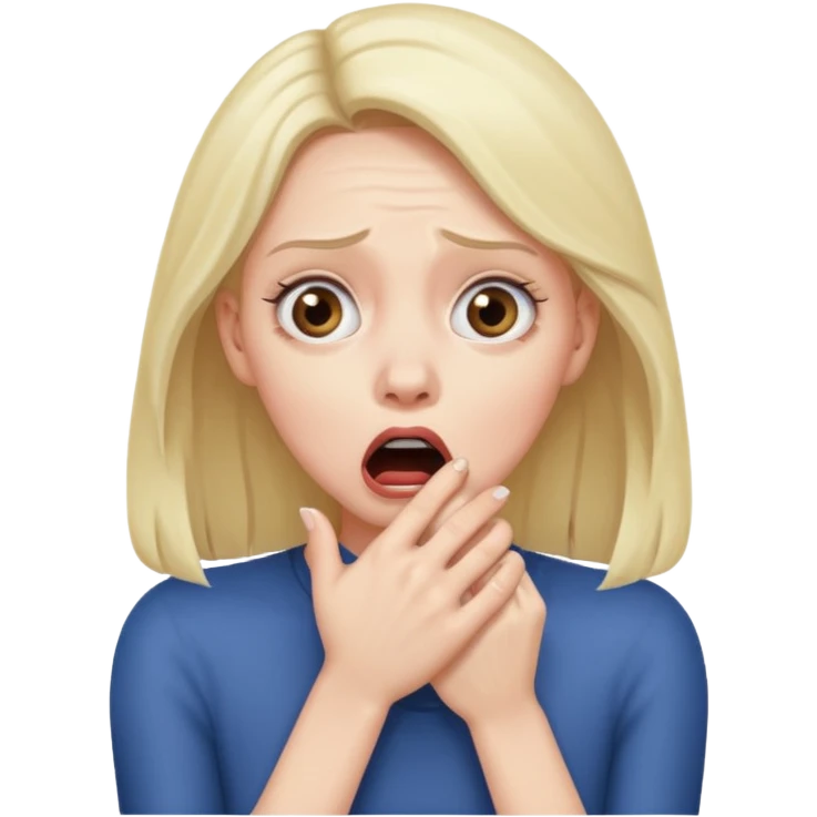 woman scared hand on mouth terrified emoji