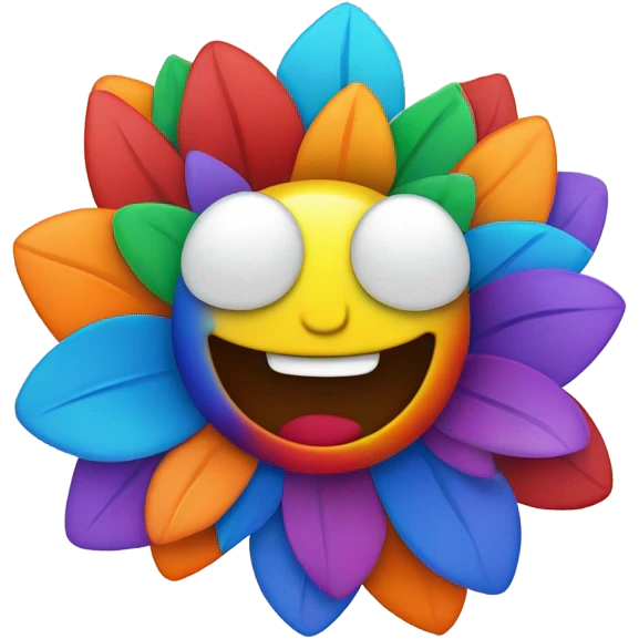 Rainbow flower smiling  emoji