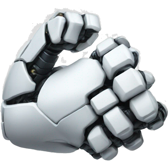 white mechanical cyborg bicep flexing emoji