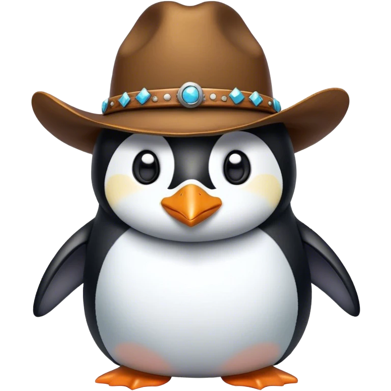 Penguin with cowboy hat emoji