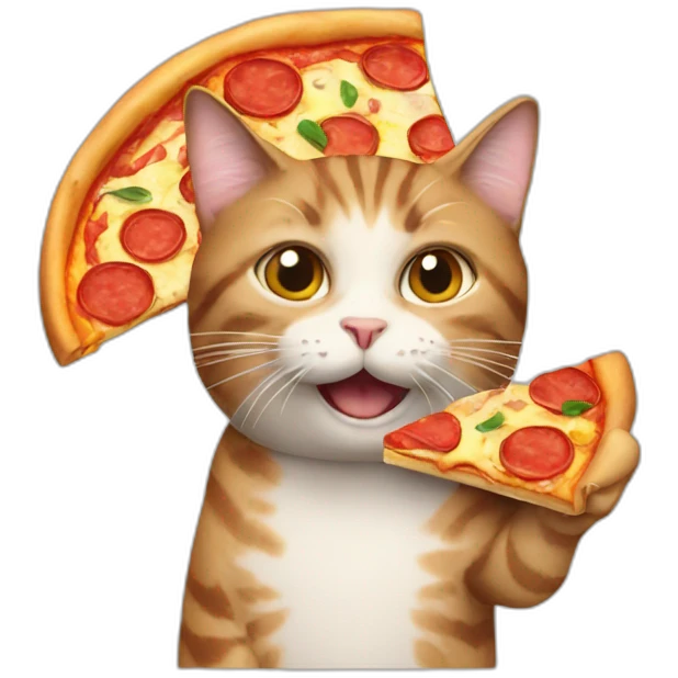 Cat with a pizza emoji