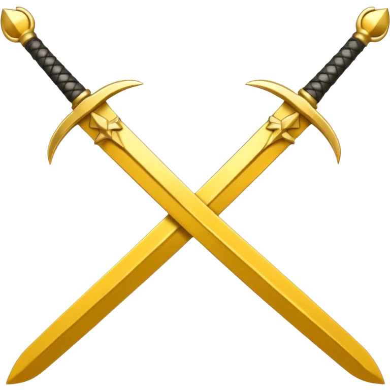 Fully yellow two swords crossed emoji
