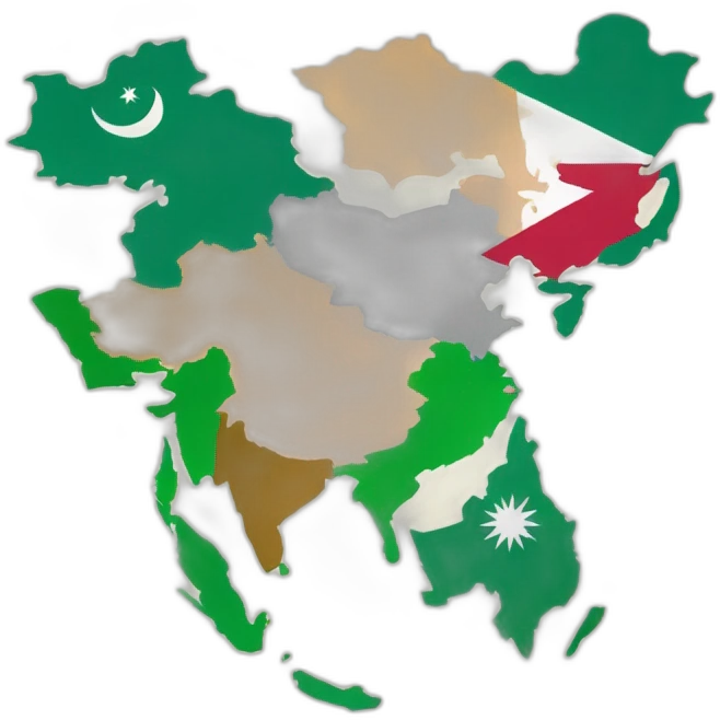 map showing united india, pakistan, afghanistan, nepal, bhutan, Myanmar and sri lanka emoji