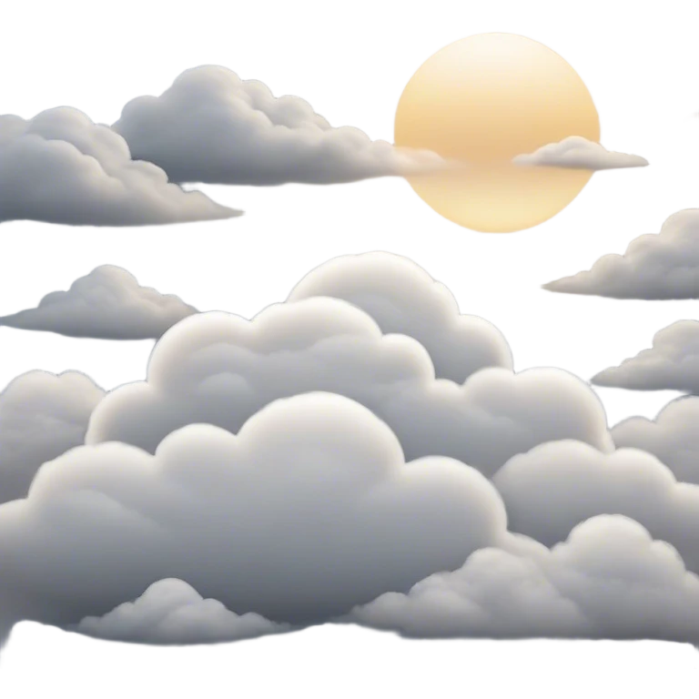 Cinematic Realistic Altostratus Emoji, Soft and gray, with mid-level clouds spreading evenly across the sky. The clouds create a smooth, overcast layer that dulls the sun’s light, giving the world a peaceful, muted tone. Soft glowing outline, capturing the essence of calm, muted skies and gentle transitions in an altostratus cloud! emoji