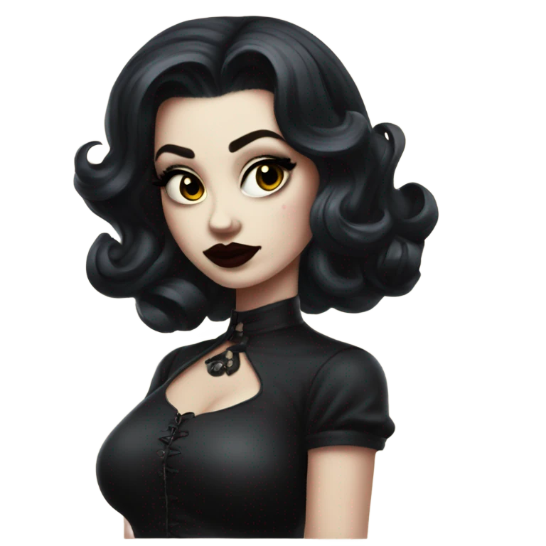 Pinup goth girl emoji