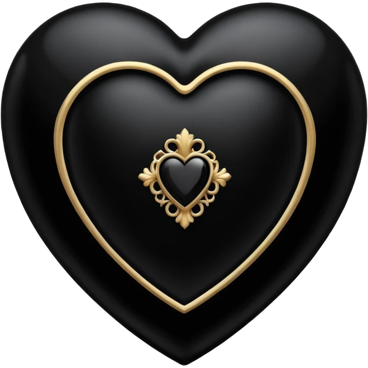 heart with gothic black cameo emoji