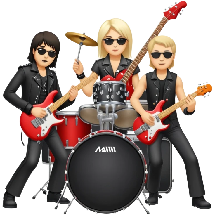 Russian rock band Mashina Vremeni with musicians playing instruments emoji