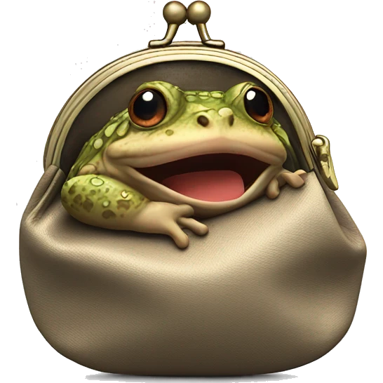 toad peeking out of a coin purse emoji