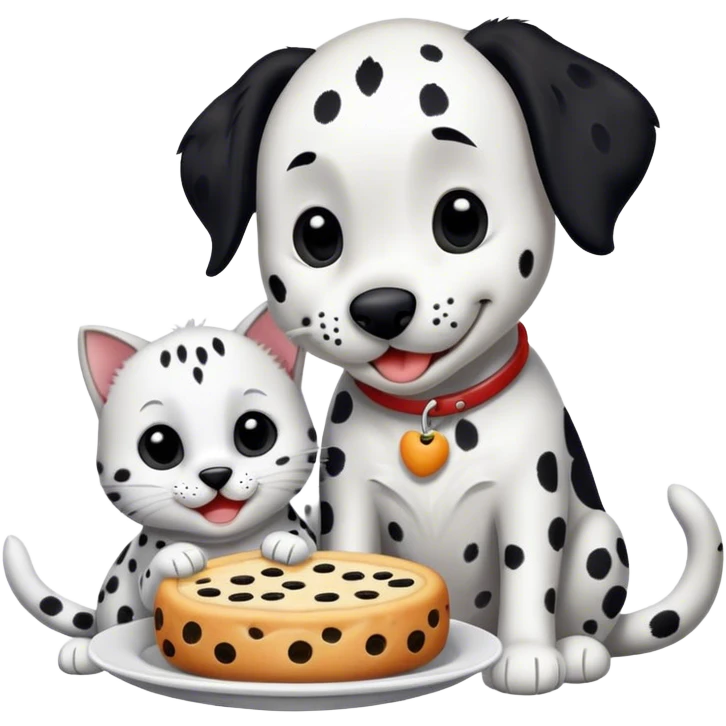 Dalmatian eating a cat emoji