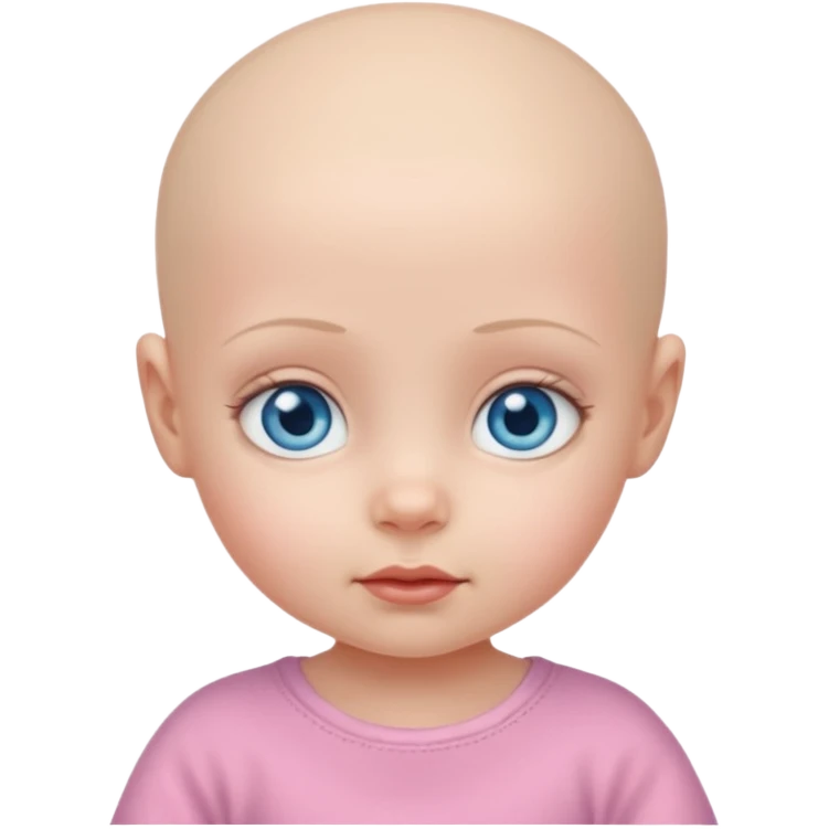 baby girl with blue eyes no hair emoji