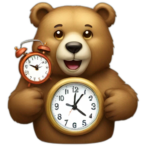 Bear with clock emoji