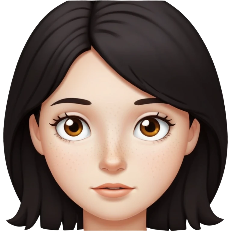 girl with dark hair and freckles  emoji