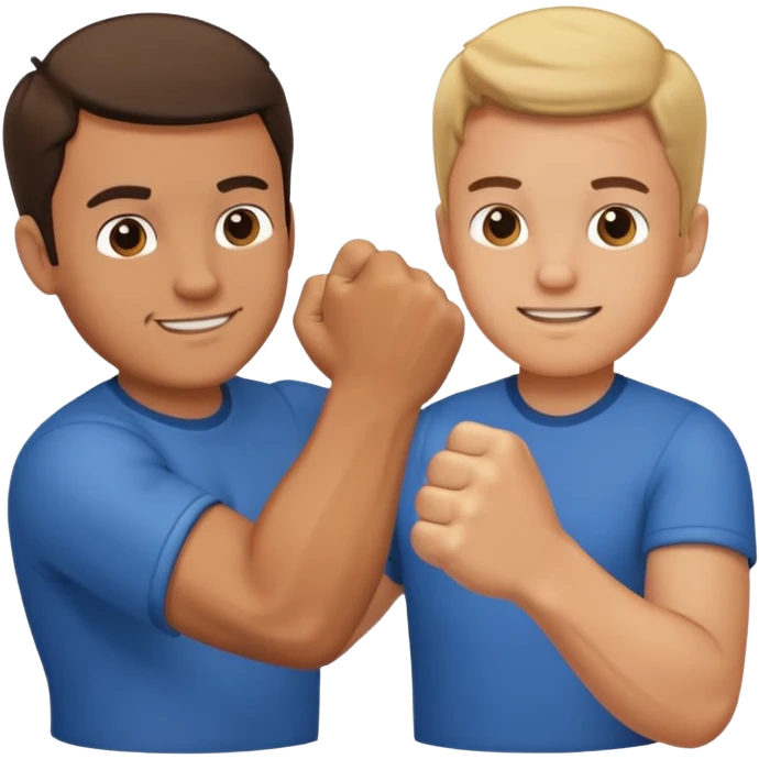 father and son fist bump with a happy hard as background emoji