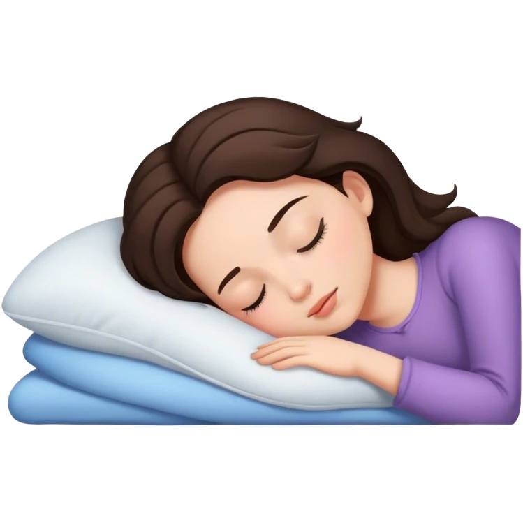 Brunette girl sleepin emoji