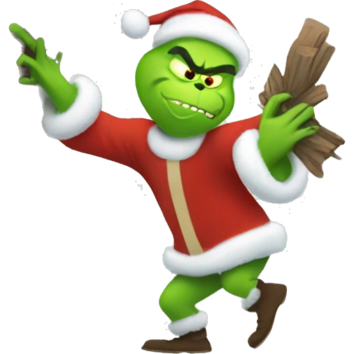 grinch stealing a tree emoji