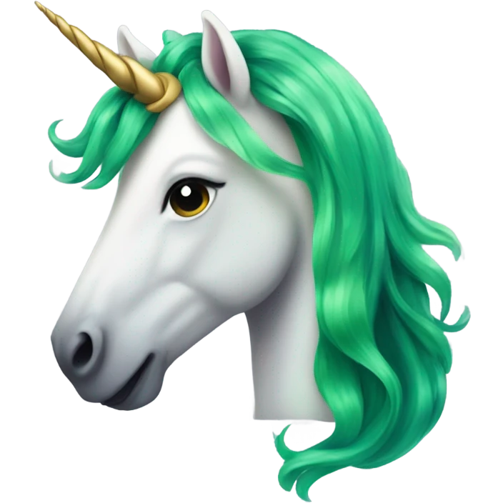 Unicorn with green hair  emoji