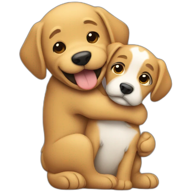Dog hug emoji