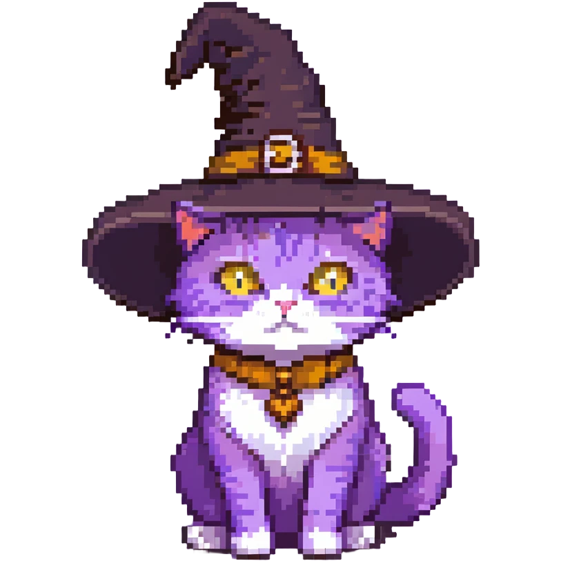 purple witch cat emoji
