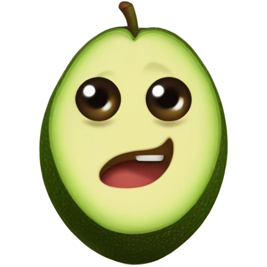 Un aguacate con cara y maquillaje  emoji