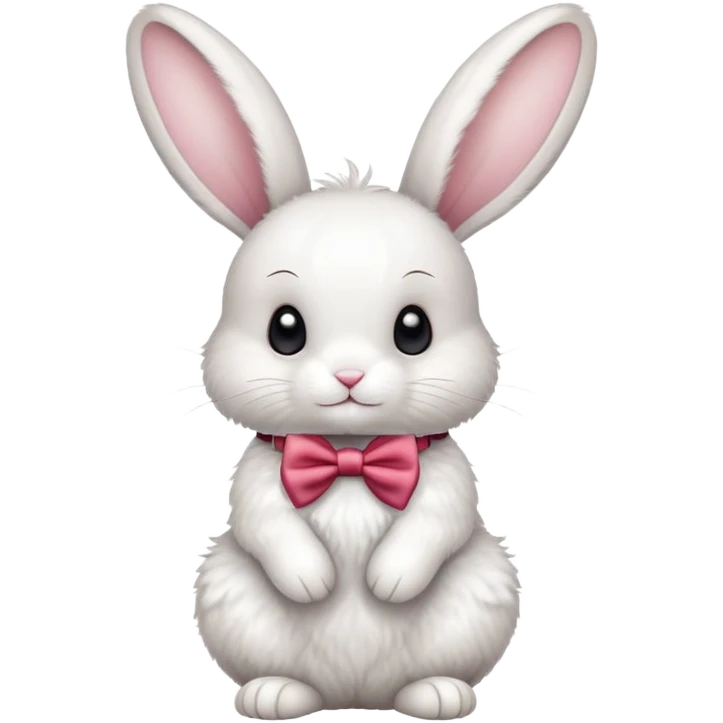 cute rabbit with bow tie, bunny with decorative ribbon emoji