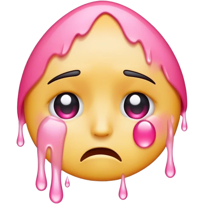 Crying emoji with pink tears emoji