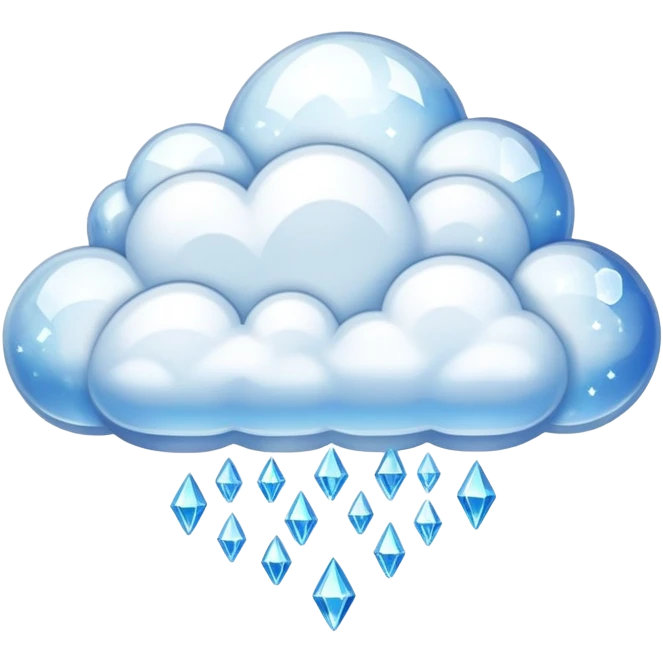glittering crystal cloud with shiny facets floating in the sky emoji
