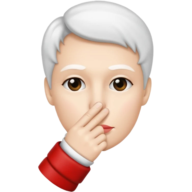 Solid White color Shh finger and hand emoji emoji