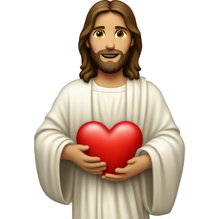 jesus christ holding a heart emoji