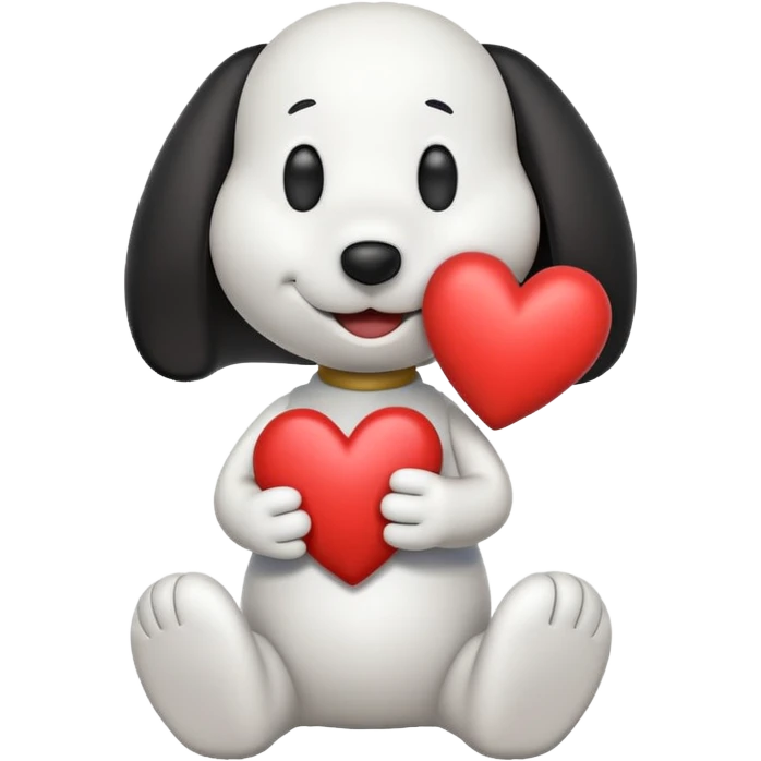 Snoopy with heart  emoji