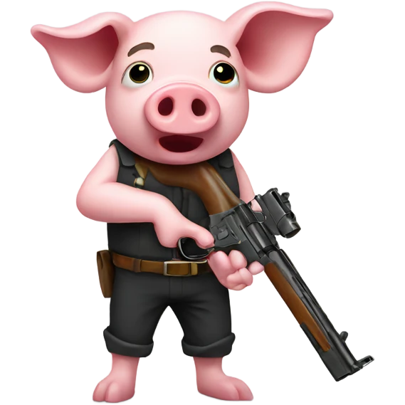 pig holding a gun emoji