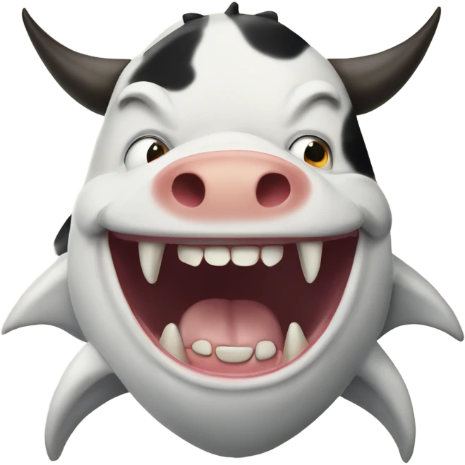 Rich Angry cow print shark  emoji