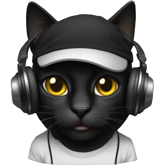 black dj cat emoji