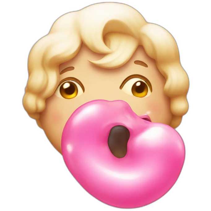 Emoji eating bubble gum emoji