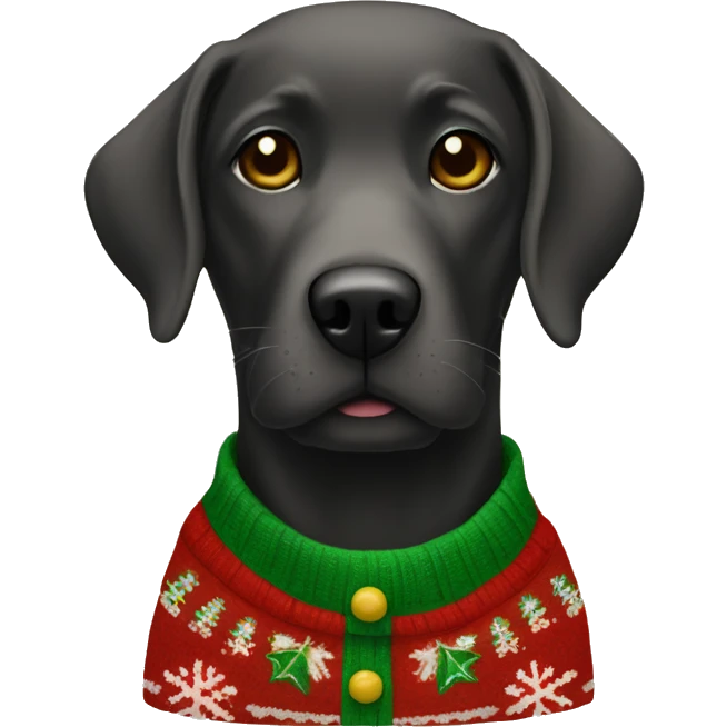 labrador in a christmas sweater emoji
