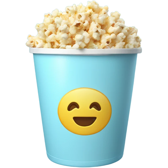 Popcorn in a pale blue popcorn bucket  emoji