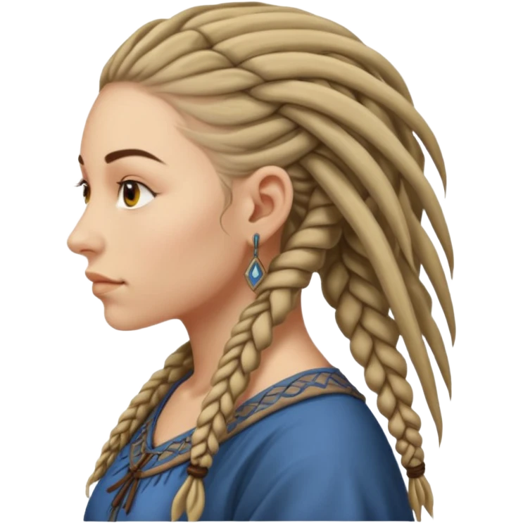 slavic woman with dreadlocks side view emoji
