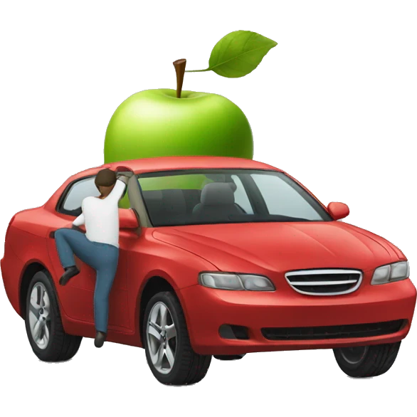 Apple Man diving a expensive car emoji