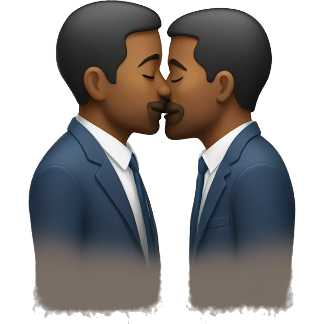 Two men kissing  emoji