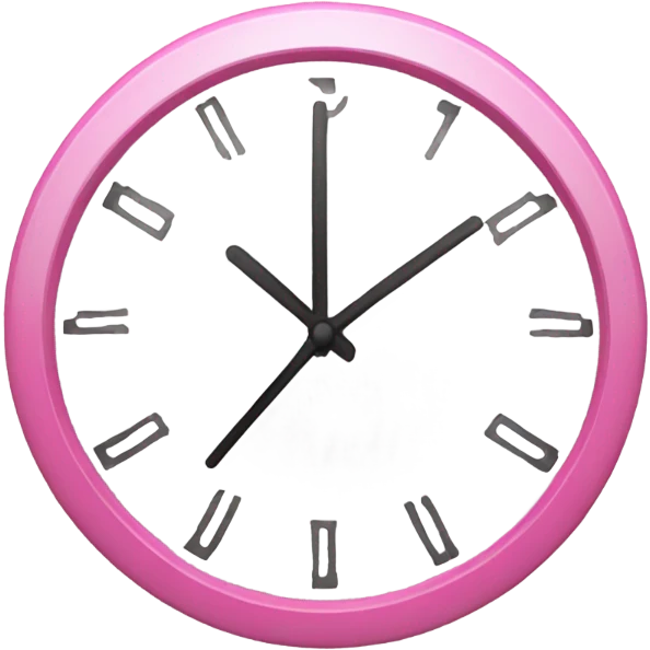 Pink and whit clock emoji