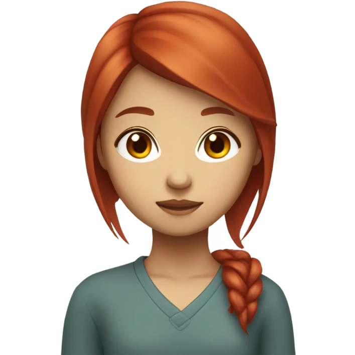 asian girl who's mbti is isfp red hair emoji