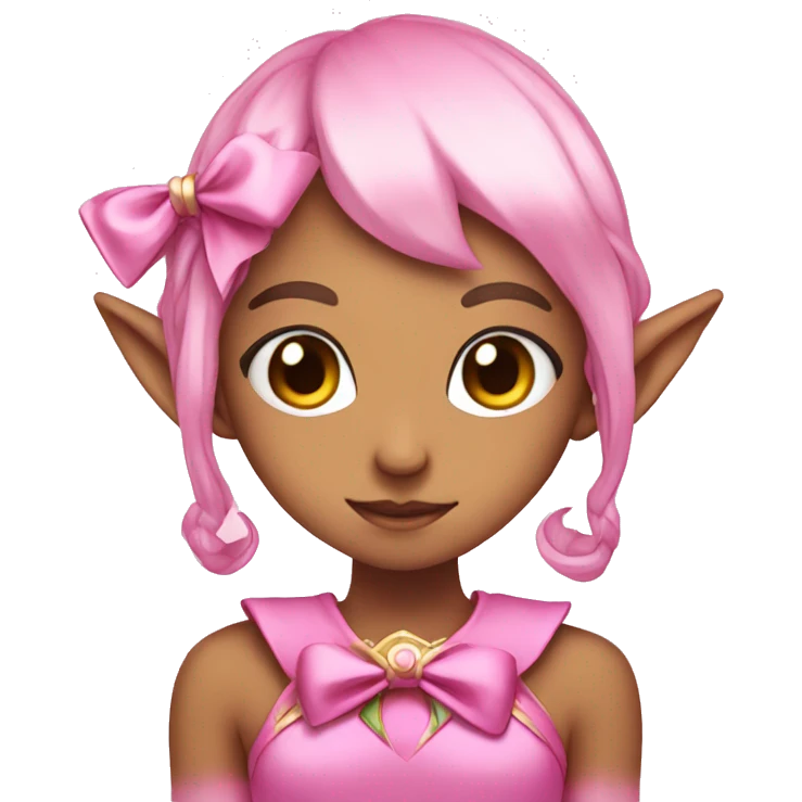 Pink Anime Elf With a bow emoji