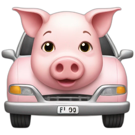 Pig car driving emoji