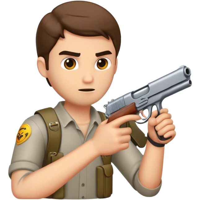 A guy with a gun emoji