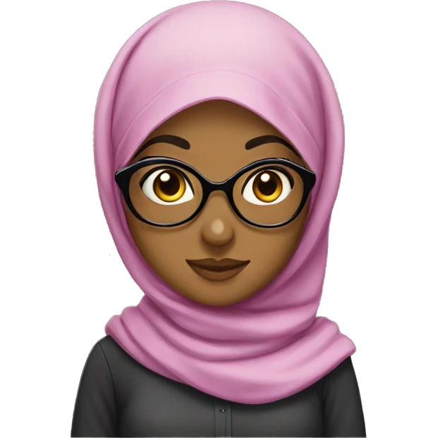 A Hijabi girl with big glasses emoji