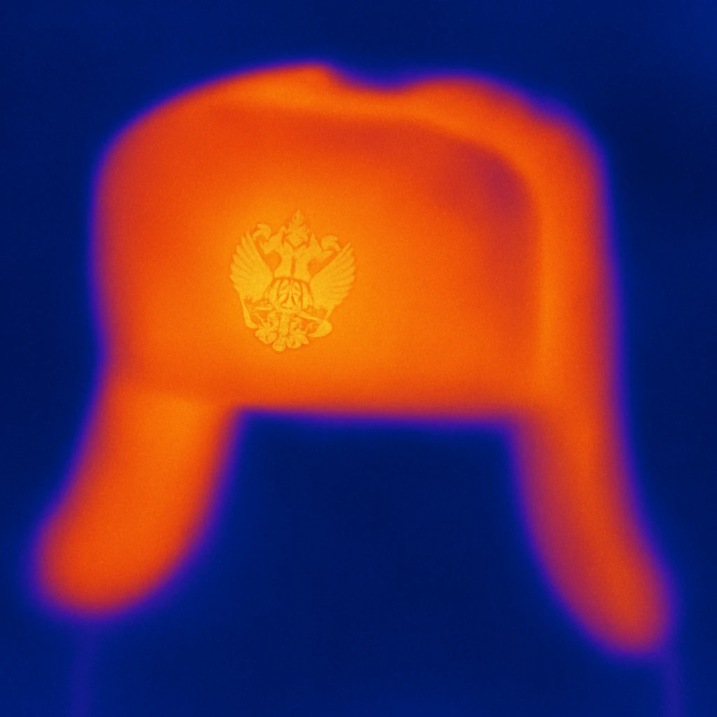 Russian ushanka hat with the emblem of Russia with a background emoji